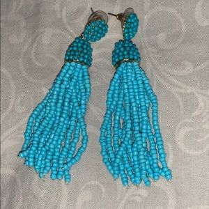 Turquoise beaded dangle earrings